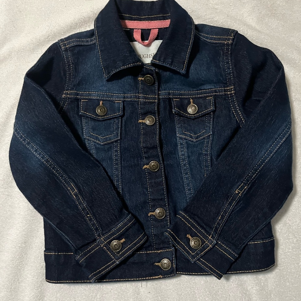 Toughskins girls denim jacket in dark wash